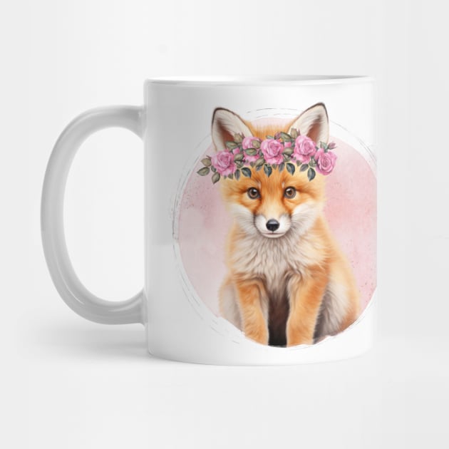 Baby Fox With Floral Crown by Alienated